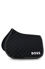 Equestrian jumping fast-drying saddle pad with logo, Black