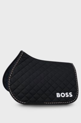 Equestrian jumping fast-drying saddle pad with logo, Black