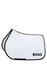 Equestrian jumping fast-drying saddle pad with logo, White
