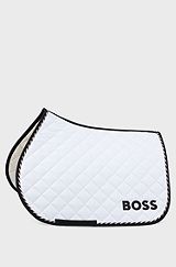 Equestrian jumping fast-drying saddle pad with logo, White