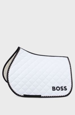 Equestrian jumping fast-drying saddle pad with logo, White
