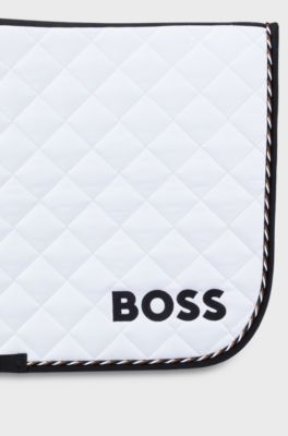 Equestrian jumping fast-drying saddle pad with logo, White