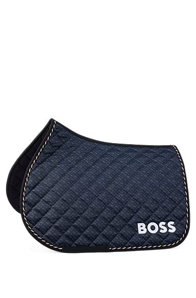 Equestrian jumping fast-drying saddle pad with monogram, Dark Blue