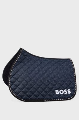 Equestrian jumping fast-drying saddle pad with monogram, Dark Blue