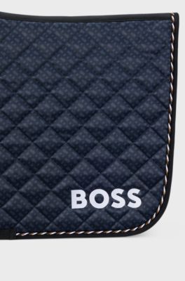 Equestrian jumping fast-drying saddle pad with monogram, Dark Blue