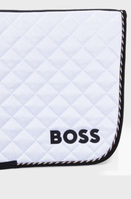 Equestrian jumping fast-drying saddle pad with monogram, White