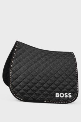 Equestrian dressage fast-drying saddle pad with monogram, Black
