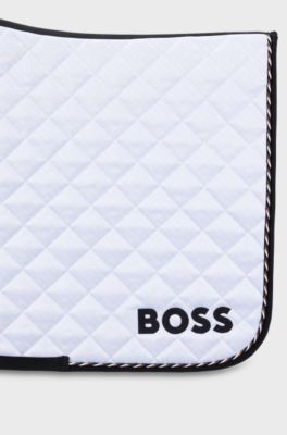 Equestrian dressage fast-drying saddle pad with monogram, White