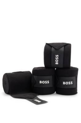 Equestrian circulation bandages with contrast branding and riptape closure 1