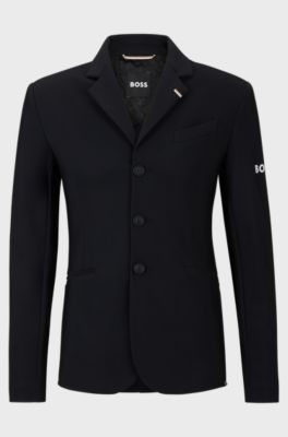 Equestrian slim-fit show jacket with signature details, Black