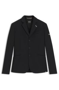 Equestrian slim-fit show jacket with signature details, Black