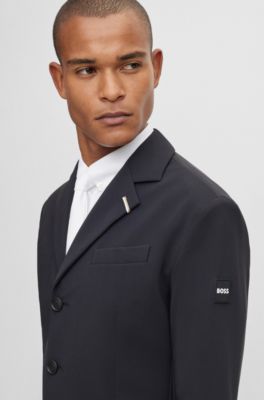 Equestrian slim-fit show jacket with signature details, Black