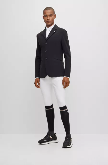 Equestrian slim-fit show shirt in mixed materials