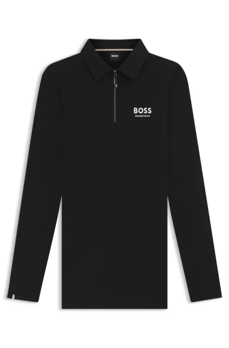 Equestrian training polo shirt in power-stretch material