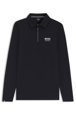 Equestrian training polo shirt in power-stretch material