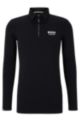 Equestrian training polo shirt in power-stretch material, Black