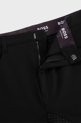 Equestrian full-grip breeches in power-sport fabric, Black