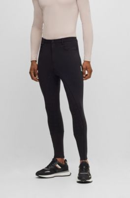 Equestrian full-grip breeches in power-sport fabric, Black