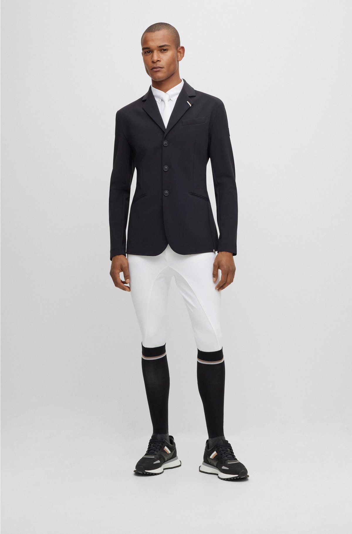 Equestrian full-grip breeches in power-stretch material, White
