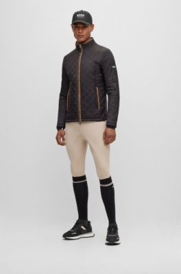 Equestrian full-grip breeches in power-sport fabric, Beige