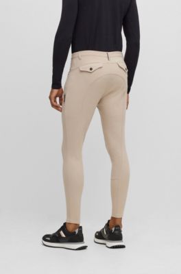 Equestrian full-grip breeches in power-sport fabric, Beige