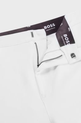 Breeches equestri con grip al ginocchio in materiale elasticizzato, Bianco