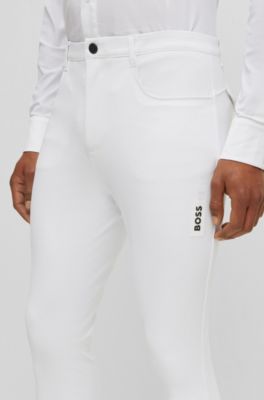 Equestrian knee-grip breeches in power-stretch material, White