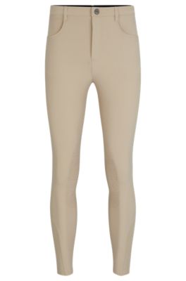 Equestrian knee-grip breeches in power-stretch material, Beige