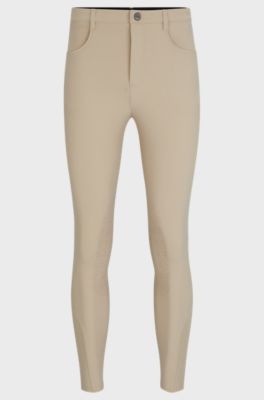 Equestrian knee-grip breeches in power-stretch material, Beige
