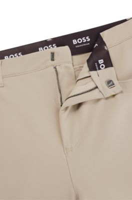 Equestrian knee-grip breeches in power-stretch material, Beige