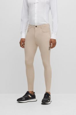 Equestrian knee-grip breeches in power-stretch material, Beige