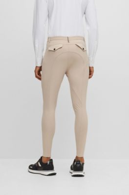 Pantalon d&rsquo;&eacute;quitation en mati&egrave;re power-stretch avec grip aux genoux, Beige