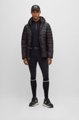 Wasserdichter Reitsport-Parka mit Kapuze, Schwarz