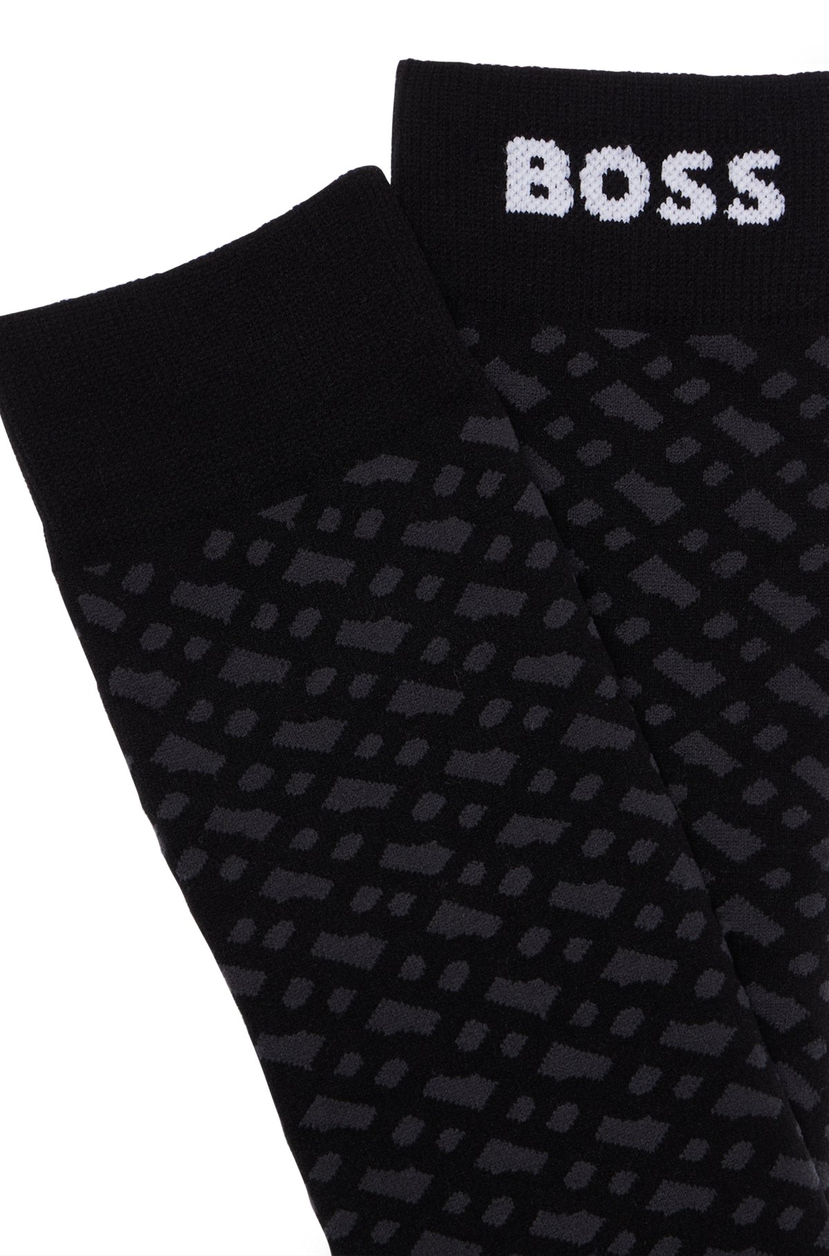 Reitsport-Socken mit Monogrammen und kontrastfarbenem Logo, Schwarz
