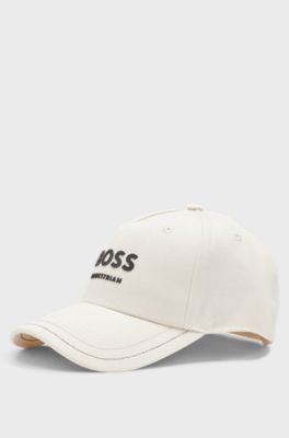 Equestrian-keps med fem paneler och loggor, Beige