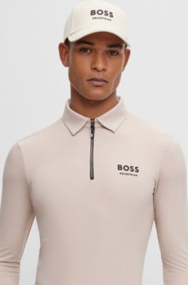 Equestrian five-panel cap with logo details, Beige