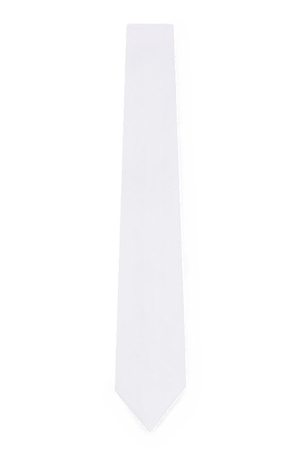 Equestrian show tie with a plain weave, White