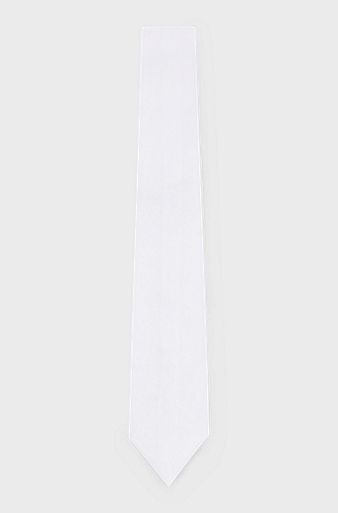 Equestrian show tie with a plain weave, White