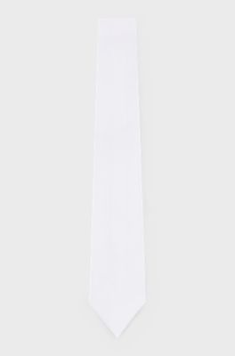 Equestrian show tie with a plain weave, White