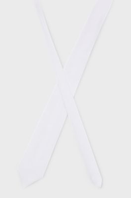 Equestrian show tie with a plain weave, White