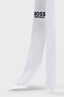 Equestrian show tie with a plain weave, White