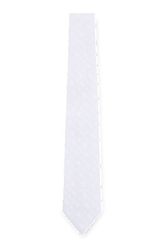 Reitsport-Turnierkrawatte mit tonalen Allover-Monogrammen, Weiß
