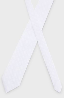 Equestrian show tie with all-over tonal monograms, White