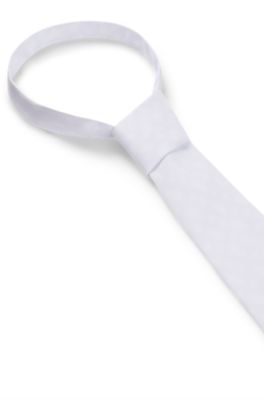Equestrian show tie with all-over tonal monograms, White