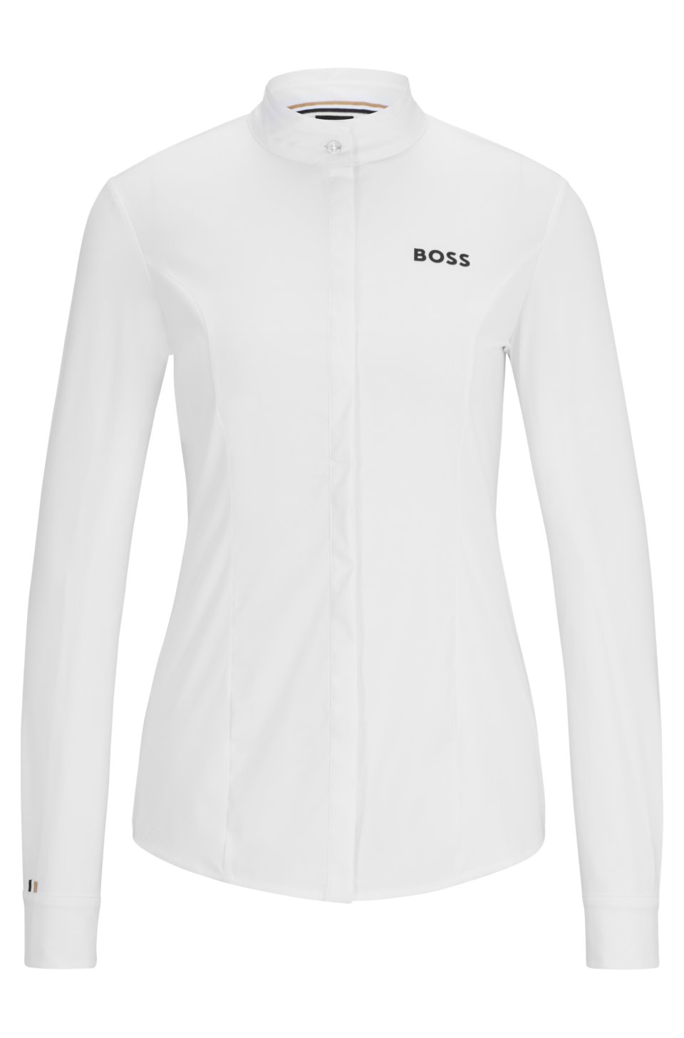 Equestrian slim-fit show blouse in mixed materials