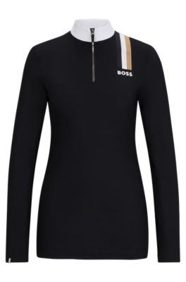 Chemise d&rsquo;&eacute;quitation Slim Fit en mati&egrave;re power-stretch, Noir