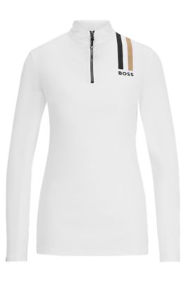 Equestrian slim-fit show shirt in power-stretch material, White