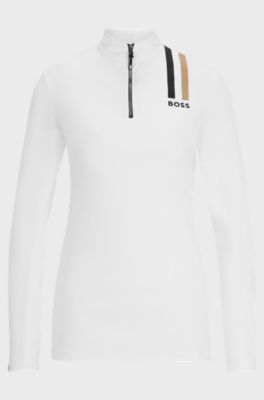 Equestrian slim-fit show shirt in power-stretch material, White