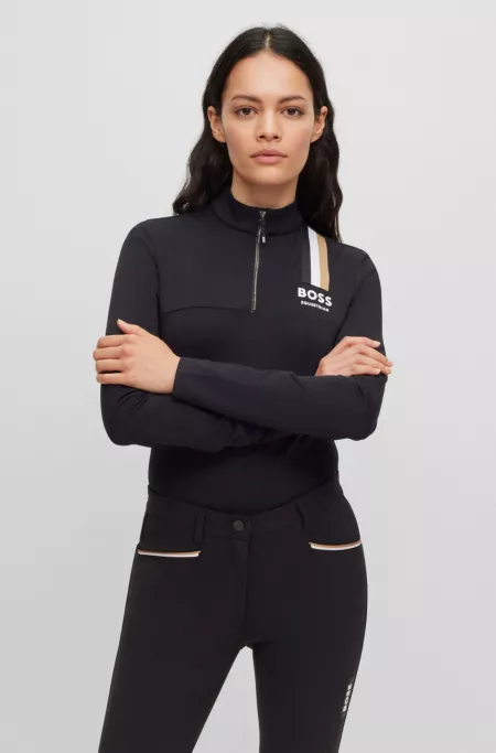 Equestrian slim-fit training shirt in power-stretch material