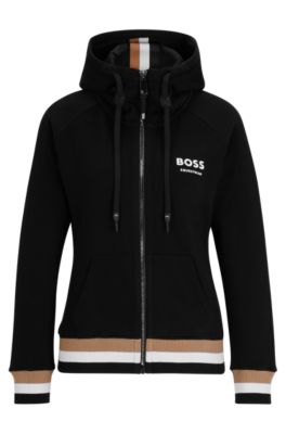 Hugo boss zip clearance hoodie black